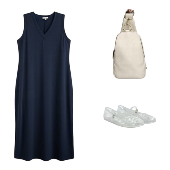 Nine Britton Navy Reilly V Neck Shift Dress Size 2X Stitch Fix NEW - Picture 5 of 6